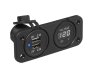 Preview: 12V/24V Einbau Kit: Voltmeter 6-30V + USB Doppel-steckdose 2x2100mA