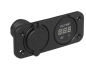 Preview: 12V/24V Einbau Kit: Voltmeter 6-30V + USB Doppel-steckdose 2x2100mA