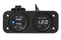 Preview: 12V/24V Einbau Kit: Voltmeter 6-30V + USB Doppel-steckdose 2x2100mA