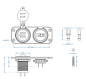 Preview: 12V/24V Einbau Kit: Voltmeter 6-30V + USB Doppel-steckdose 2x2100mA