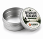 Preview: Runde Geocaching Dose aus Aluminium mit Schraubdeckel und Offizieller Geocache Aufkleber.