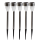 Preview: Solar LED Lampen Set 5er mit Flammen-Effekt Edelstahl