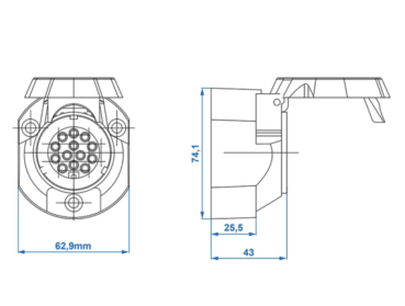 Fahrzeug Steckdose 13-polig PVC System Jaeger