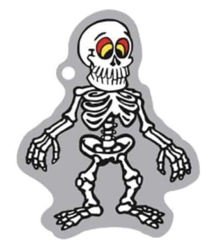 Halloween Travel Tag Skelett, trackbar bei Geocaching