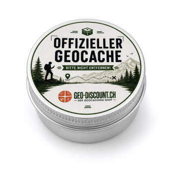 Preview: Geocaching Schraubdose geöffnet für Logstreifen und kleine Tauschgegenstände.