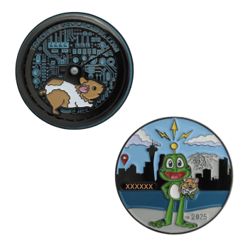 Hamster Geocoin 2025 mit drehbarem Element – Geo-Discount