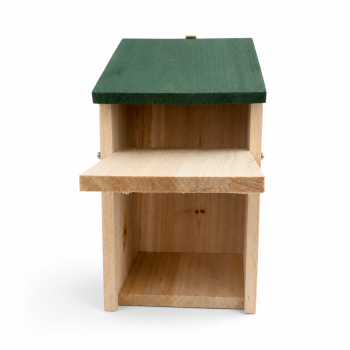 Preview: Holz Vogelhaus als kreatives Geocaching-Versteck mit Öse zum Aufhängen