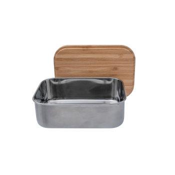 Lunchbox aus Edelstahl mit Bambusdeckel von Origin Outdoors