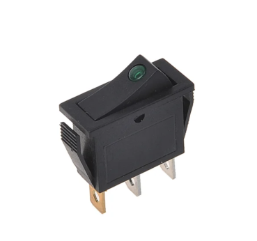 Wippschalter LED grün für 12V und 24V, bis 10A