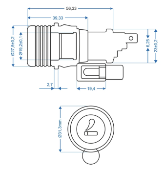 Einbausteckdose 12/24V bis 10A mit Lichtanzeige