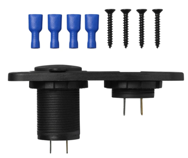 12V/24V Einbau Kit: Voltmeter 6-30V + USB Doppel-steckdose 2x2100mA