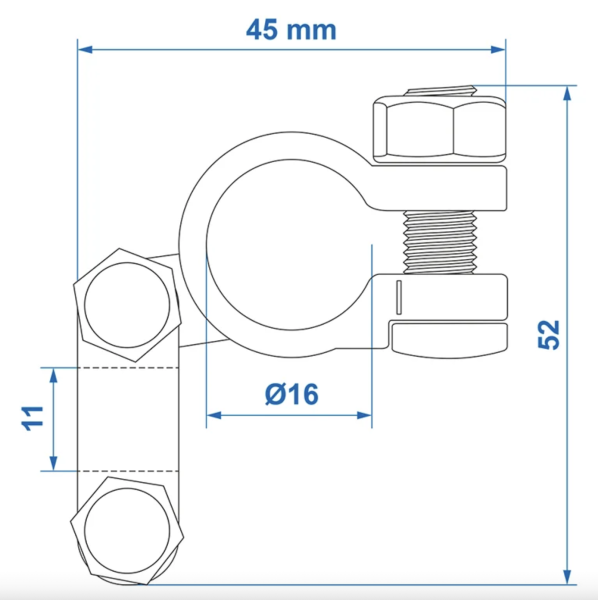 Standard-Batteriepolklemme für sicheren Anschluss