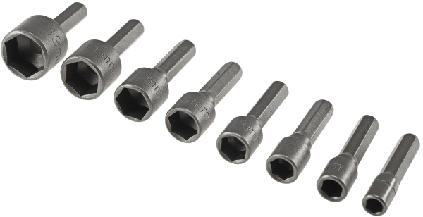Chrom-Vanadium Steckschlüssel-Aufsätze 5–13 mm