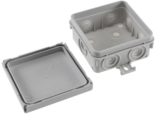 Kabelverteilerdose grau mit 7 Einführungen