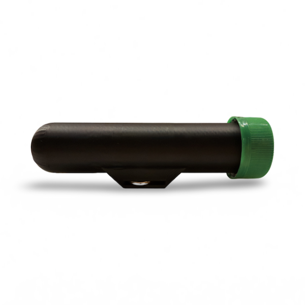 Schwarzer PETling mit starkem Magnet und grünem Schraubdeckel