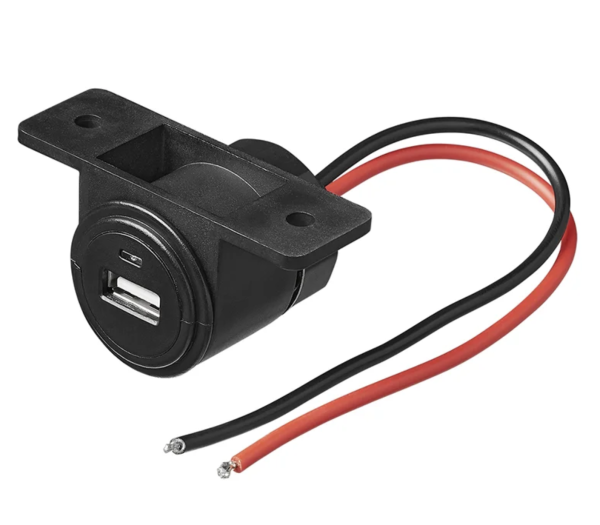 USB-Ladegerät mit vormontierten Kabeln zur Direktmontage