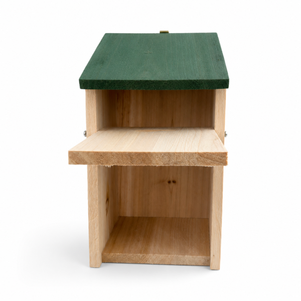 Holz Vogelhaus als kreatives Geocaching-Versteck mit Öse zum Aufhängen