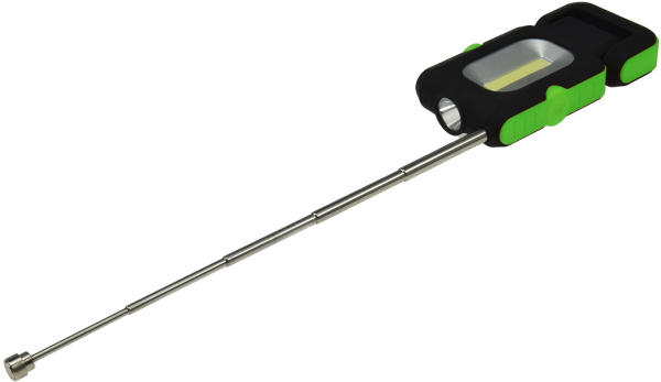 Kompakte Geocaching Lampe mit Magnet und Haken