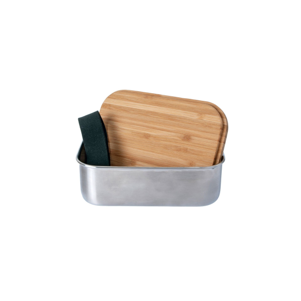 Lunchbox aus Edelstahl mit Bambusdeckel von Origin Outdoors