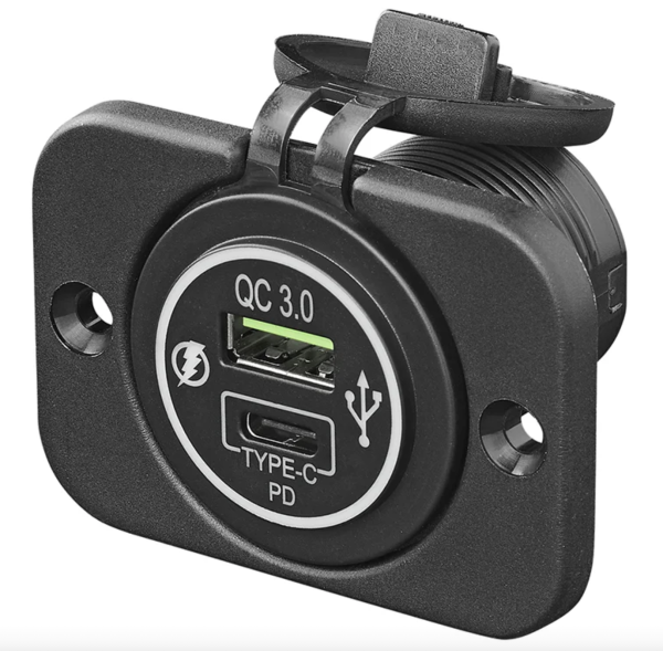 USB-Schnellladegerät mit Quick Charge 3.0 und Typ A sowie Typ C Anschluss
