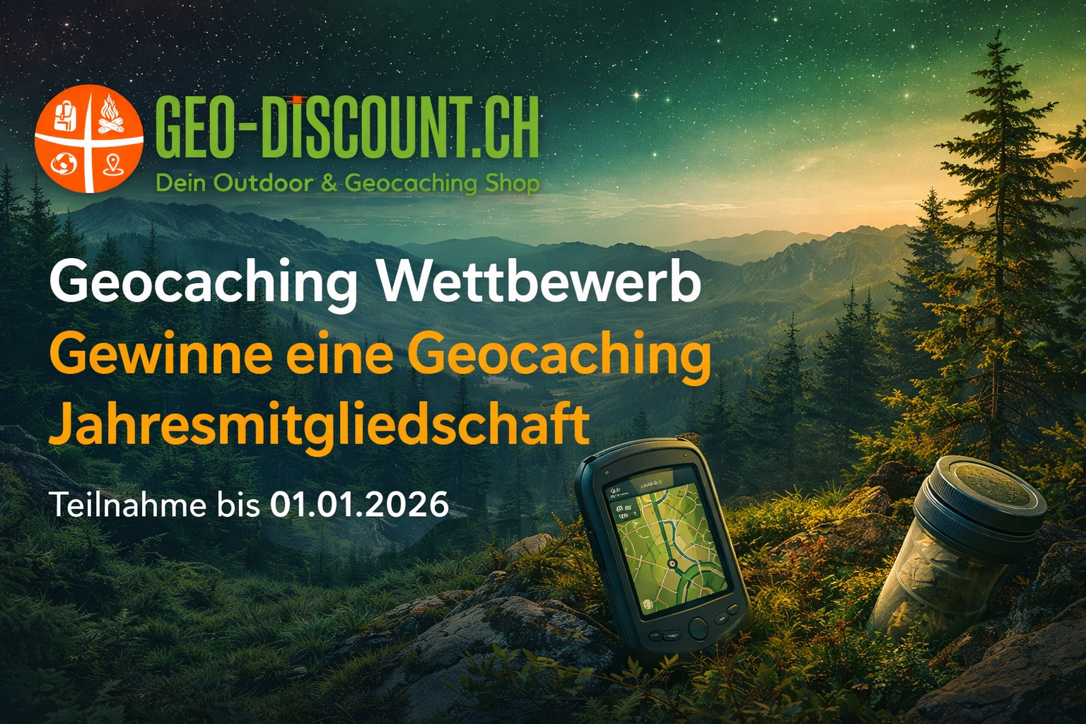 Geocaching Wettbewerb – Gewinne eine Geocaching Jahresmitgliedschaft